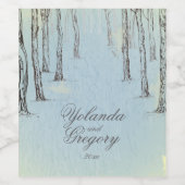 Blaues Winterwald Weinetikett (Einzelnes Label)