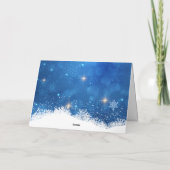 Blaues Winterwunderland Danke Karte | Schneeflocke (Rückseite)