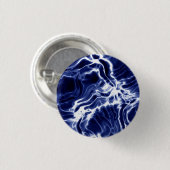 Blaues wirbelndes Muster Button (Vorne & Hinten)