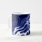 Blaues wirbelndes Muster Kaffeetasse (Vorderseite Links)