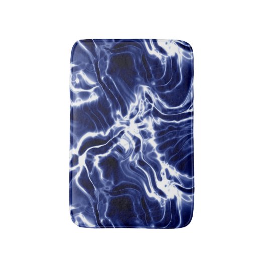 Blaues Wirbles Muster Badematte (Vorderseite Vertikal)