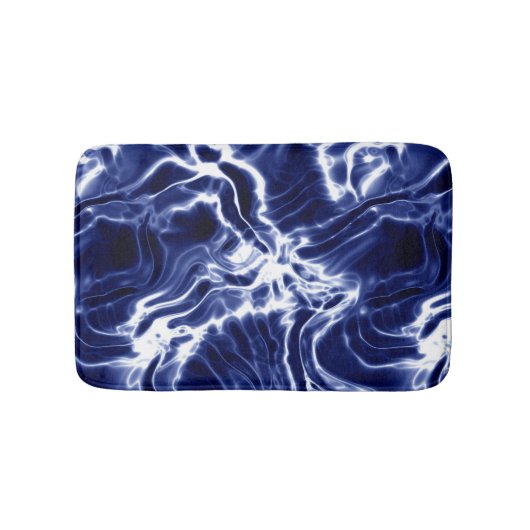 Blaues Wirbles Muster Badematte (Vorderseite)