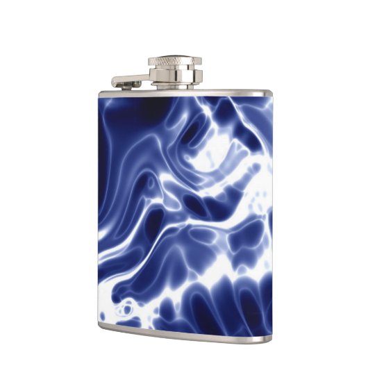 Blaues Wirbles Muster Flachmann (Links)