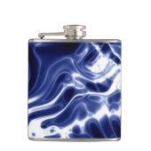 Blaues Wirbles Muster Flachmann (Vorderseite)