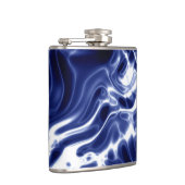 Blaues Wirbles Muster Flachmann (Rechts)