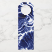 Blaues Wirbles Muster Flaschenanhänger (Rückseite)