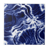 Blaues Wirbles Muster Fliese (Vorderseite)