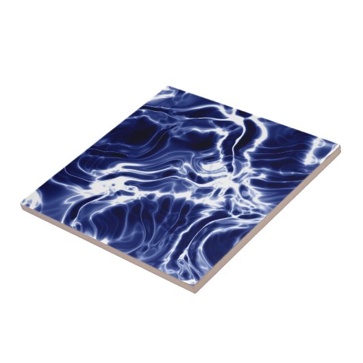 Blaues Wirbles Muster Fliese (Seite)