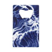 Blaues Wirbles Muster Geldbeutel Flaschenöffner (Vorderseite)