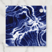 Blaues Wirbles Muster Geschenkanhänger (Rückseite)