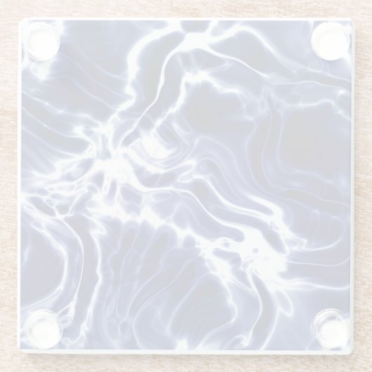 Blaues Wirbles Muster Glasuntersetzer (Rückseite)