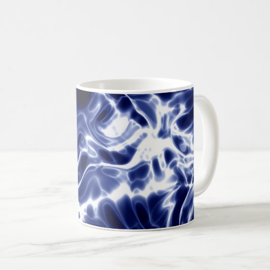 Blaues Wirbles Muster Kaffeetasse (VorderseiteRechts)