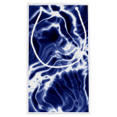 Blaues Wirbles Muster Kleine Geschenktüte (Rückseite)