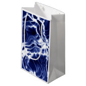 Blaues Wirbles Muster Kleine Geschenktüte (Vorderseite Schrägansicht)