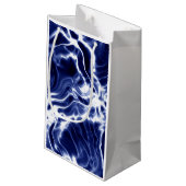 Blaues Wirbles Muster Kleine Geschenktüte (Rückseite Schrägansicht)