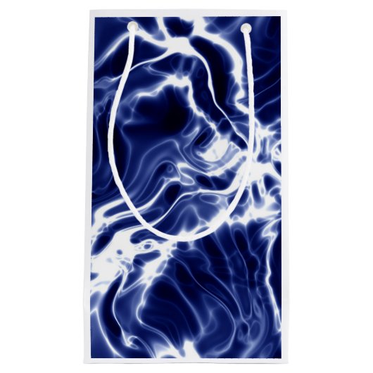 Blaues Wirbles Muster Kleine Geschenktüte (Vorderseite)