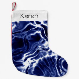 Blaues Wirbles Muster kleiner Weihnachtsweih Strum Kleiner Weihnachtsstrumpf