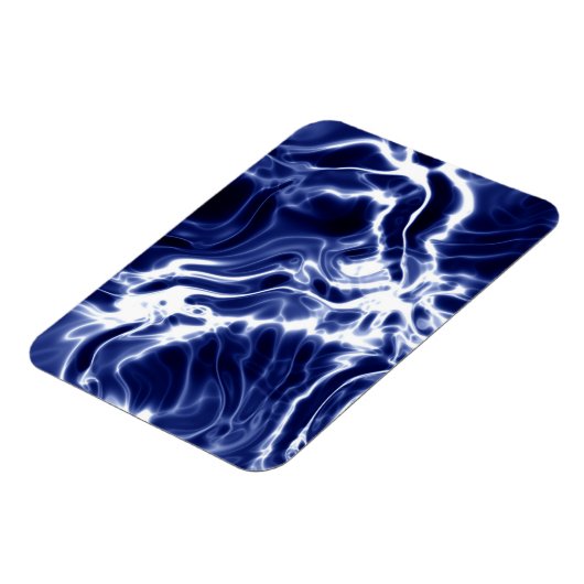 Blaues Wirbles Muster Magnet (Linke Seite)