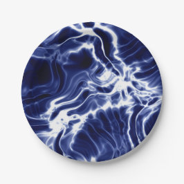 Blaues Wirbles Muster Pappteller