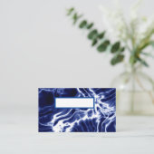 Blaues Wirbles Muster Platzkarte (Stehend Vorderseite)