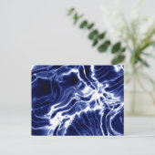 Blaues Wirbles Muster Postkarte (Stehend Vorderseite)