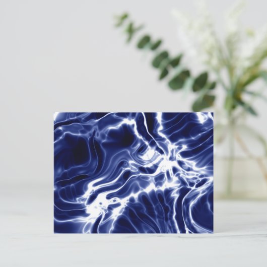 Blaues Wirbles Muster Postkarte (Stehend Vorderseite)