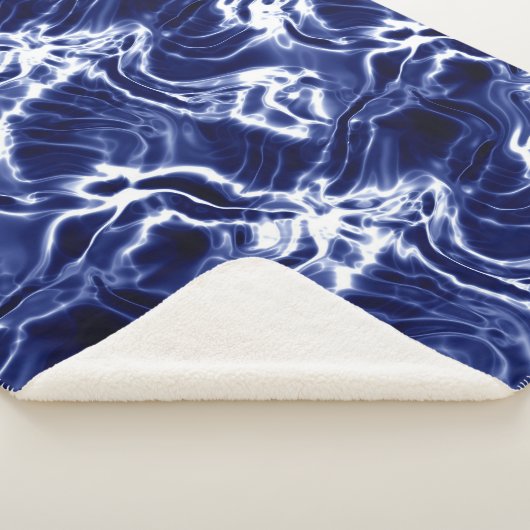 Blaues Wirbles Muster Sherpadecke (3/4)