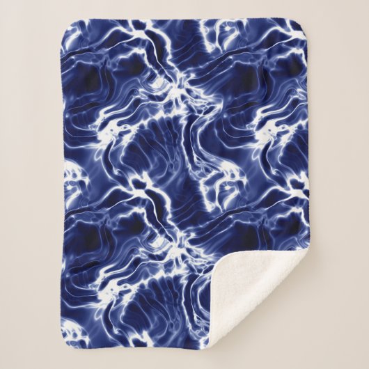 Blaues Wirbles Muster Sherpadecke (Vorderseite)