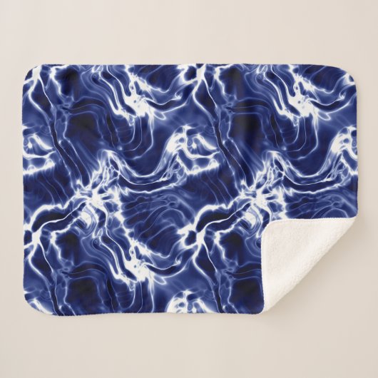 Blaues Wirbles Muster Sherpadecke (Vorderseite (Horizontal))