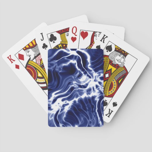 Blaues Wirbles Muster Spielkarten (Rückseite)