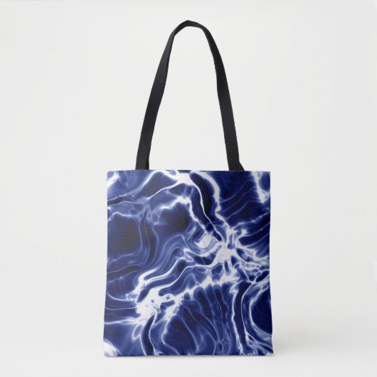 Blaues Wirbles Muster Tasche (Vorderseite)