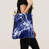Blaues Wirbles Muster Tasche (Von Nahem)