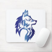 Blaues Wolf-Logo für Häfen Mousepad (Mit Mouse)