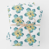 Blaues Wrapping-Papier-Flachblatt Set 3 Geschenkpapier Set (Beispiel)