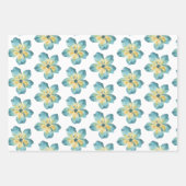 Blaues Wrapping-Papier-Flachblatt Set 3 Geschenkpapier Set (Vorderseite)