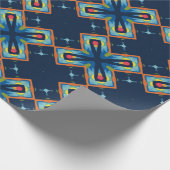 Blaues X abstraktes Muster Geschenkpapier (Ecke)