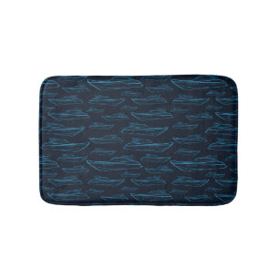 Blaues Yacht-Muster Badematte