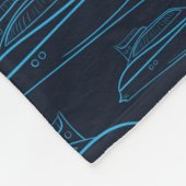 Blaues Yacht-Muster Fleecedecke (Ecke)
