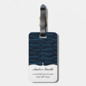 Blaues Yacht-Muster Gepäckanhänger (Rückseite vertikal)
