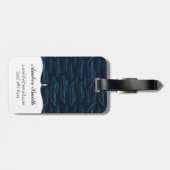 Blaues Yacht-Muster Gepäckanhänger (Rückseite horizontal)