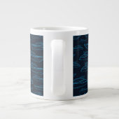Blaues Yacht-Muster Jumbo-Tasse (Rückseite)