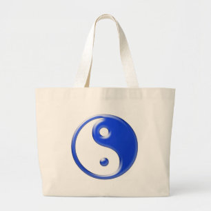 Blaues Yin Yang Jumbo Stoffbeutel