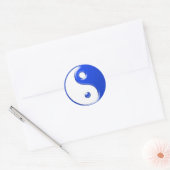 Blaues Yin Yang Runder Aufkleber (Umschlag)