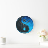 Blaues Yin Yang Symbol Runde Wanduhr (Zuhause)