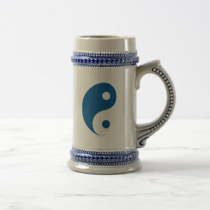 Blaues Yin-Yang-Taoist-Symbol Bierglas
