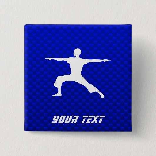 Blaues Yoga Button (Vorderseite)