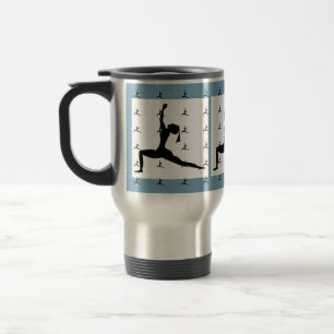 Blaues Yoga Design Reise-/Pendler-Tasse: Kaffeetas Reisebecher