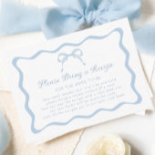 Blaues Zähmen der Nachfrage nach einem Rezept für Begleitkarte