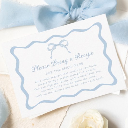 Blaues Zähmen der Nachfrage nach einem Rezept für Begleitkarte