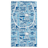 Blaues zahnmedizinisches Klinik-Muster Kleine Geschenktüte (Rückseite)